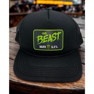 Monster Energy The Beast Unleashed Hard 6.0% Trucker Hat Snapback Black NWOT